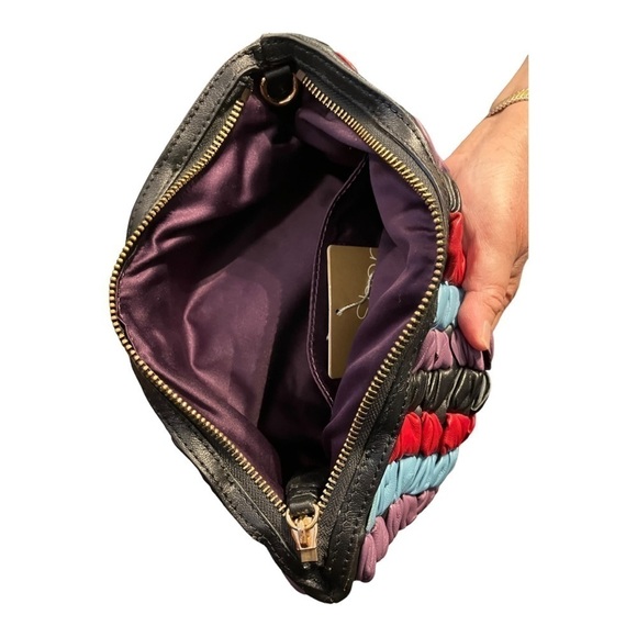 Lush Multicolor Faux Leather Oversized Clutch Bag NWT - Picture 7 of 7